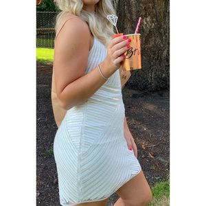 Women’s Lulu’s Ace of Spades White Sequin Bodycon Dress